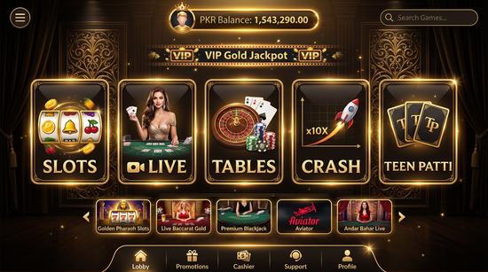 Main screen of LuckPub Game casino page for PK players